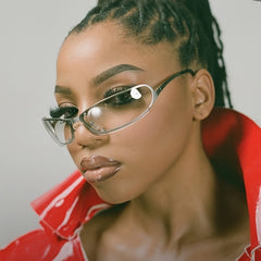 Y2K Futuristic Wrap Around Sunglasses Rectangle Punk Sun Glasses
