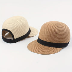 Men's Straw Woven Peaked Cap Equestrian Hat