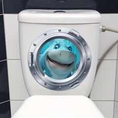 3D Diving Mirror Shark Toilet Sticker Self-adhesive Decal