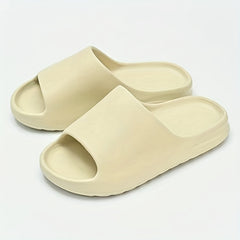 Women's Solid Pillow Slides Open Toe Soft Sole Non-slip Thick Bottom