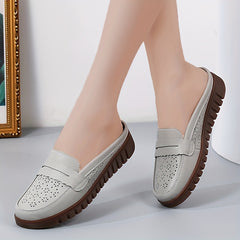 Women's Hollow Out Flat Mules Soft Sole Closed Toe Non Slip Shoes