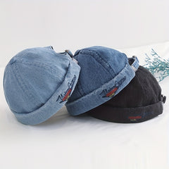 Sailor Brimless Caps Rolled Cuff Fisherman Beanie Hat Cap