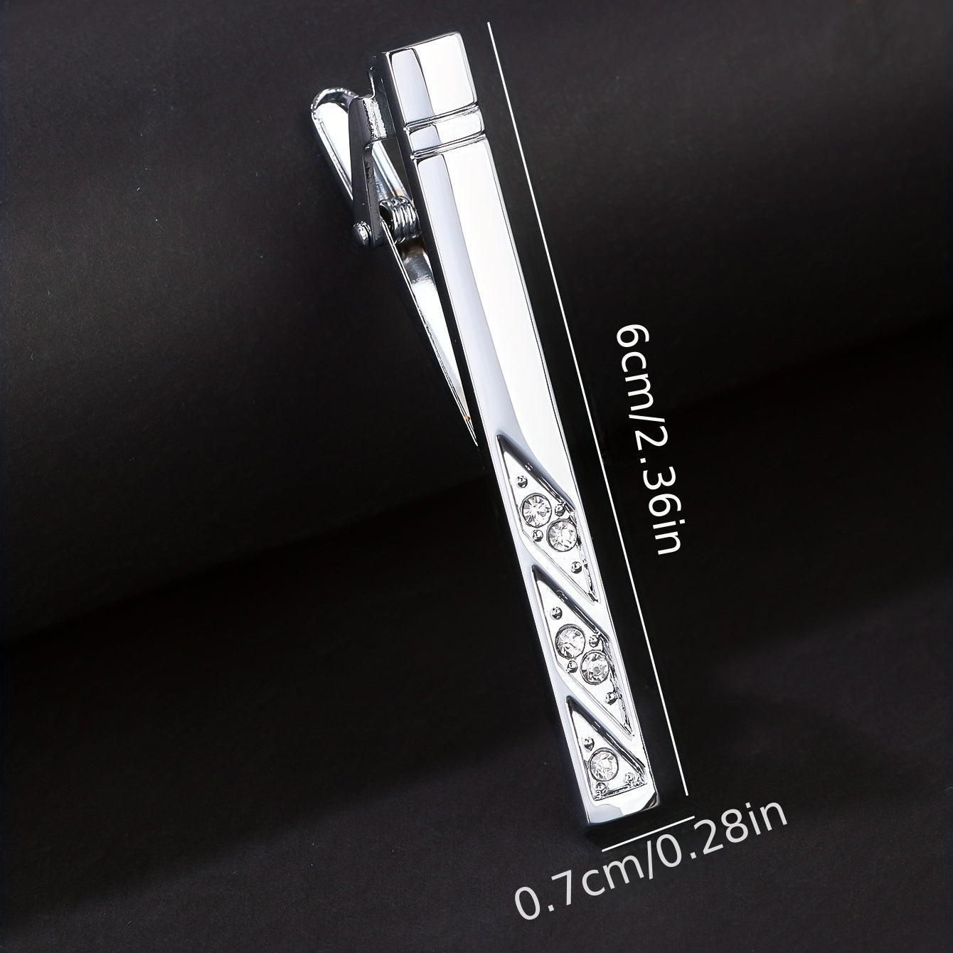1pc Five Artificial Diamonds Tie Clip