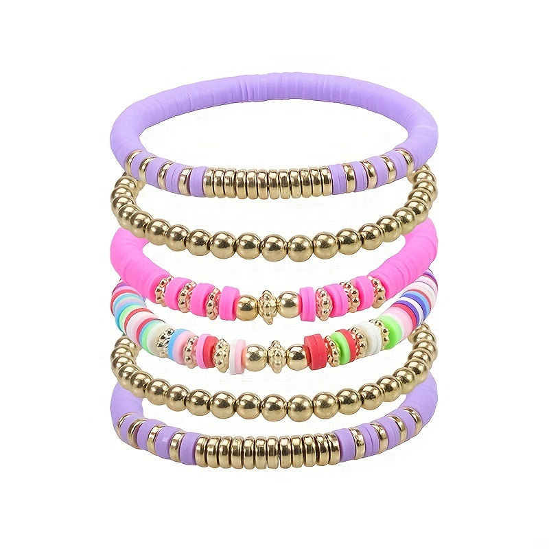 Colorful Soft Pottery Bracelet Set