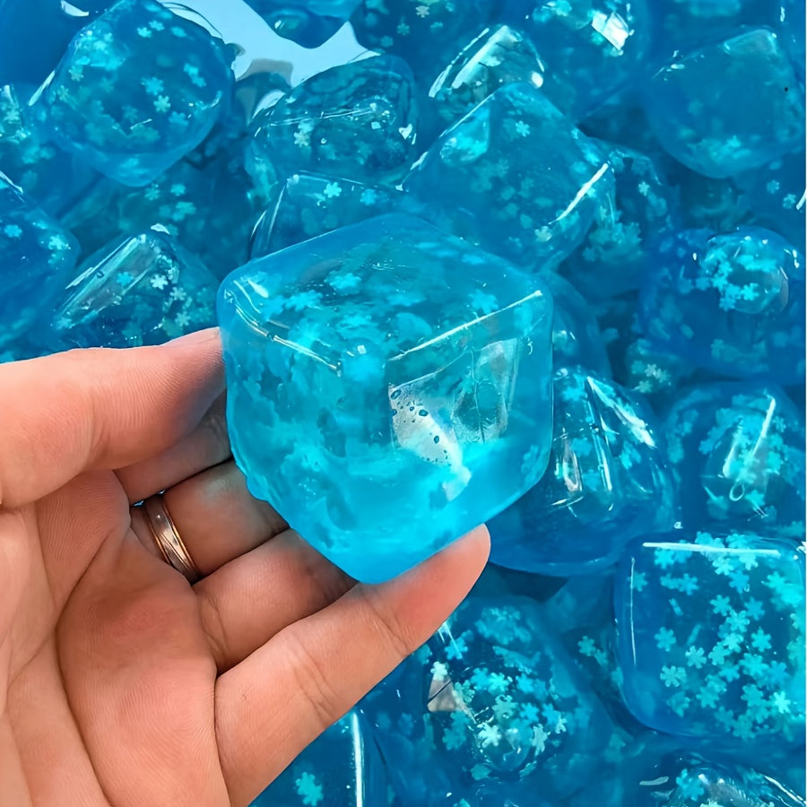 8pcs Snowflake Ice Cube Squishy Toy Anxiety Relief Stress Reliever Novelty Item