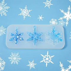 3 Snowflake Silicone Moulds DIY Pendant Resin Casting Mold Holiday Craft