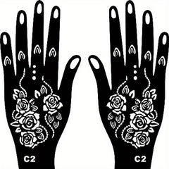 Temporary Tattoo Stencils Long Lasting Waterproof Hand Stencils Self Adhesive