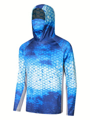 Men's Full Body Pattern Long Sleeve UV Sunscreen Fishing Shirt