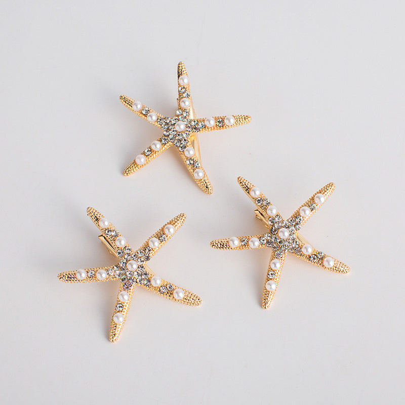 Starfish Pearl Hairpin Bridal Headpiece Wedding Party Jewelry