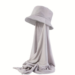 Women Jersey Hijab Head Wrap With Bucket Hat Sun Visor