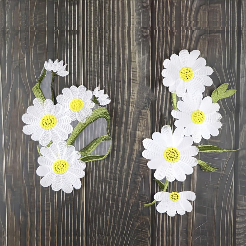 Embroidered Applique Daisy Patches Sewing Large Small Chrysanthemum Patch