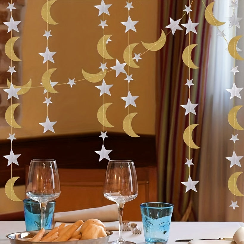 Star & Moon Paper Flower Hanging Decor for Events