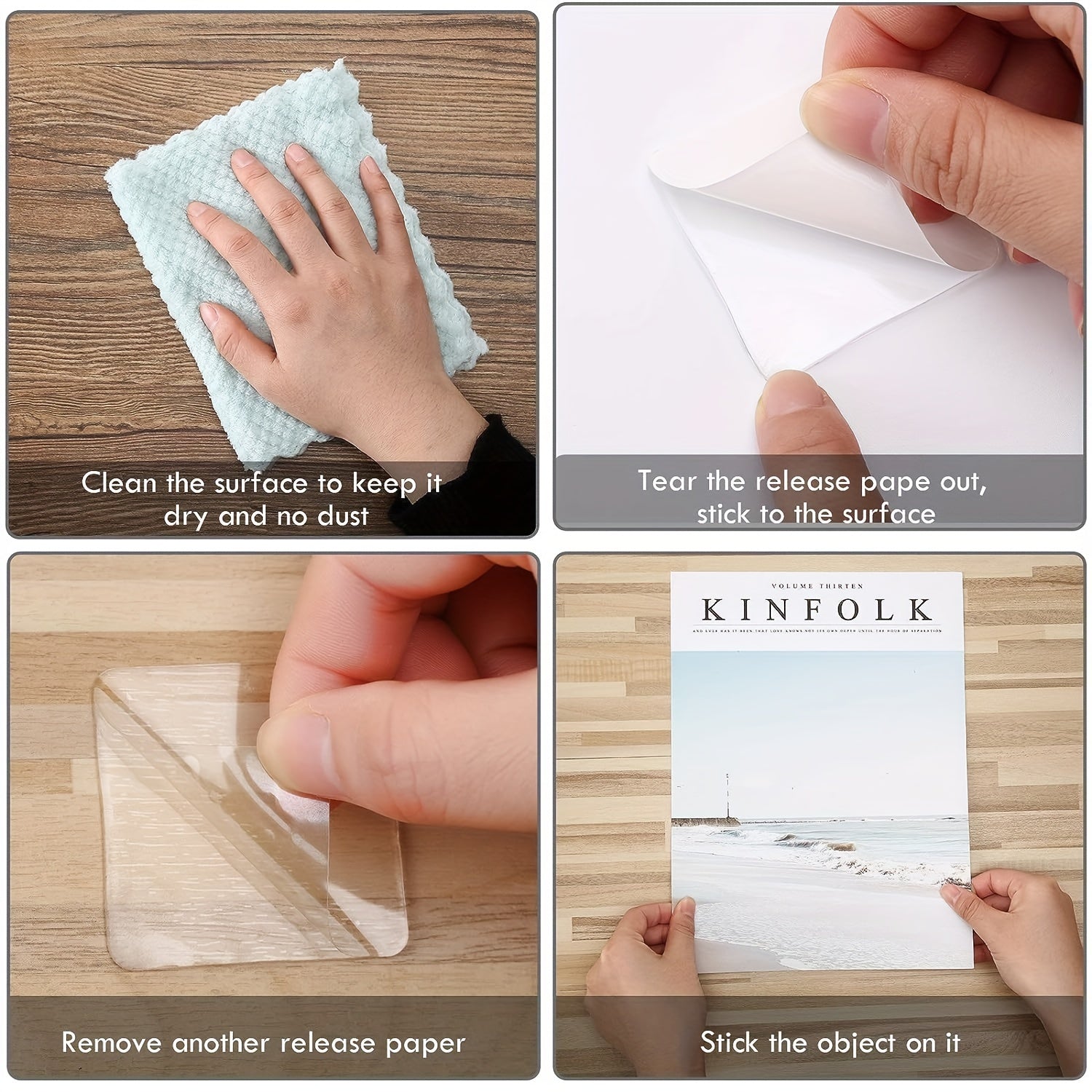 100pcs Double Sided Tape Stickers - Round and Square Adhesive Sticker Set