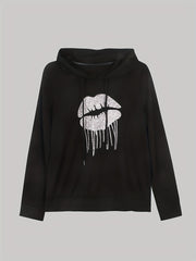Lips Pattern Hoodie & Long Pants Set
