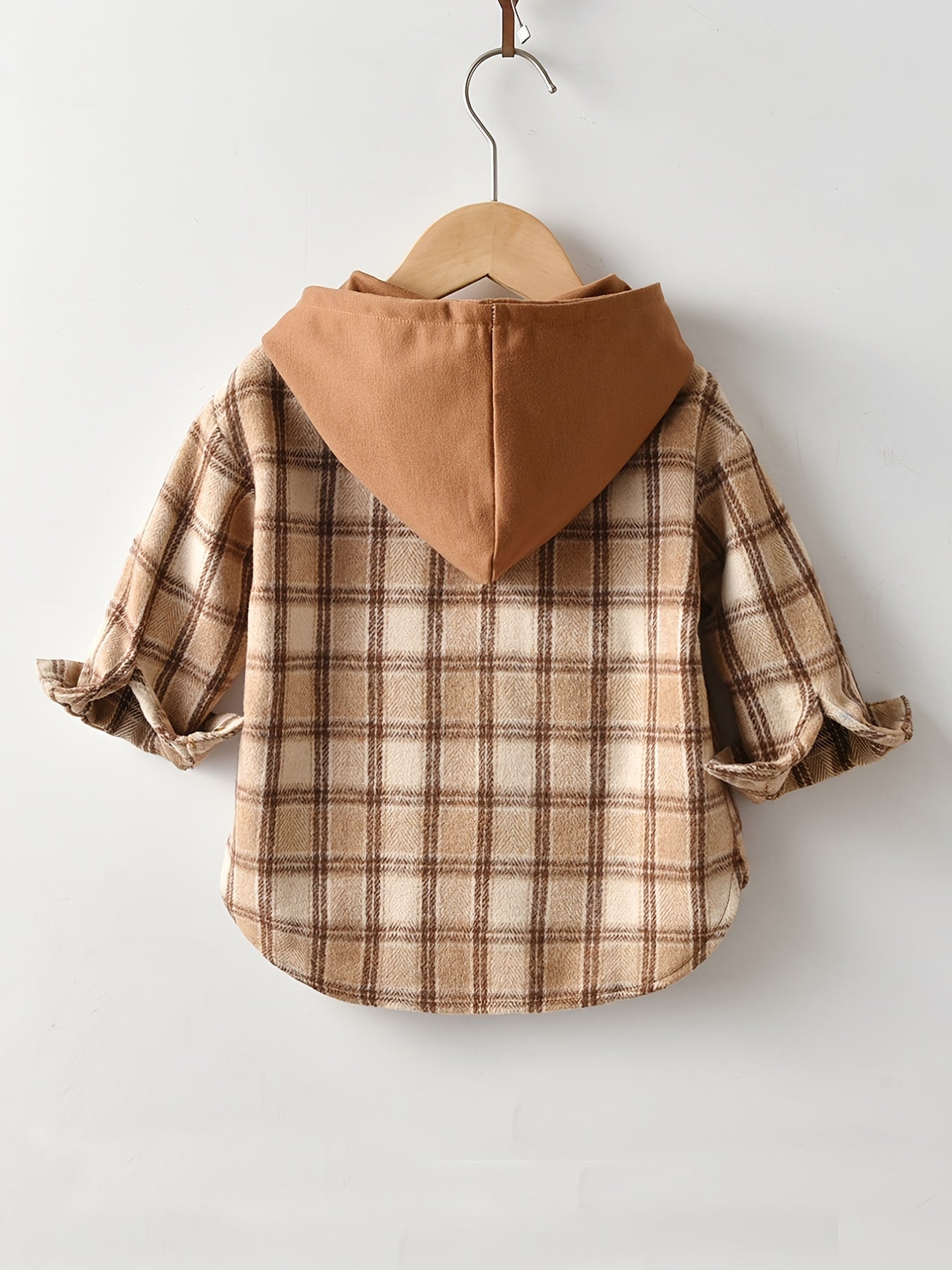 Boys Plaid Hooded Shirts for Autumn/Winter