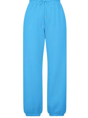 Solid Elastic Drawstring High Rise Joggers