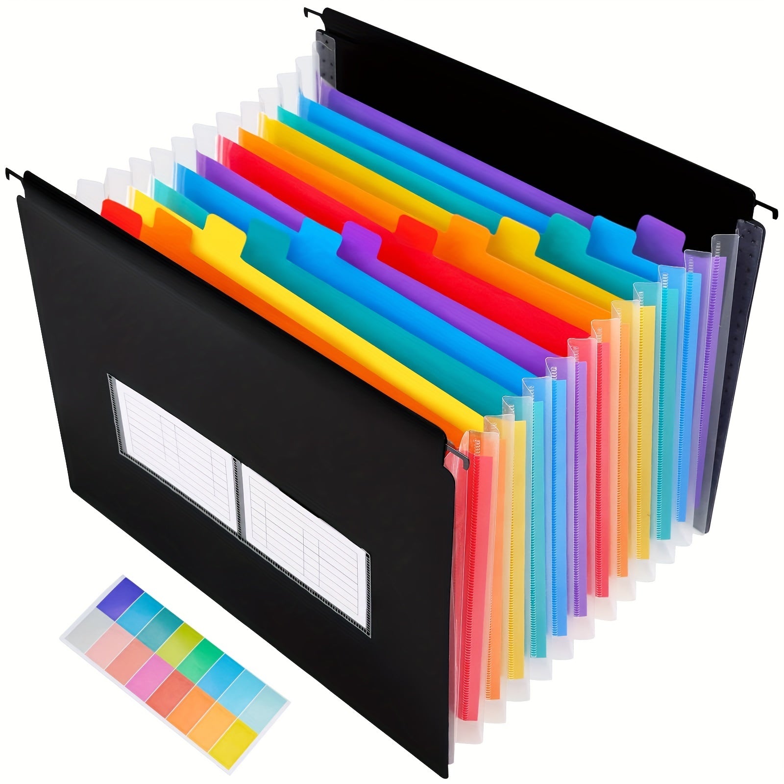 13 Pocket Plastic Hanging File Folders Letter A4 Size Large Capacity Tabs