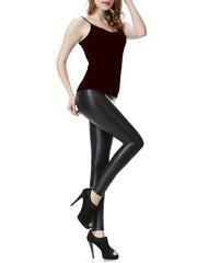 Faux Leather Yoga Pant High Waist Slim Fit Legging