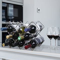 10 Bottle Metal Countertop Wine Rack Holder