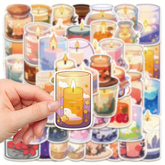 50pcs Fresh Aromatherapy Candle Series Stickers Laptop Helmet DIY Decoration
