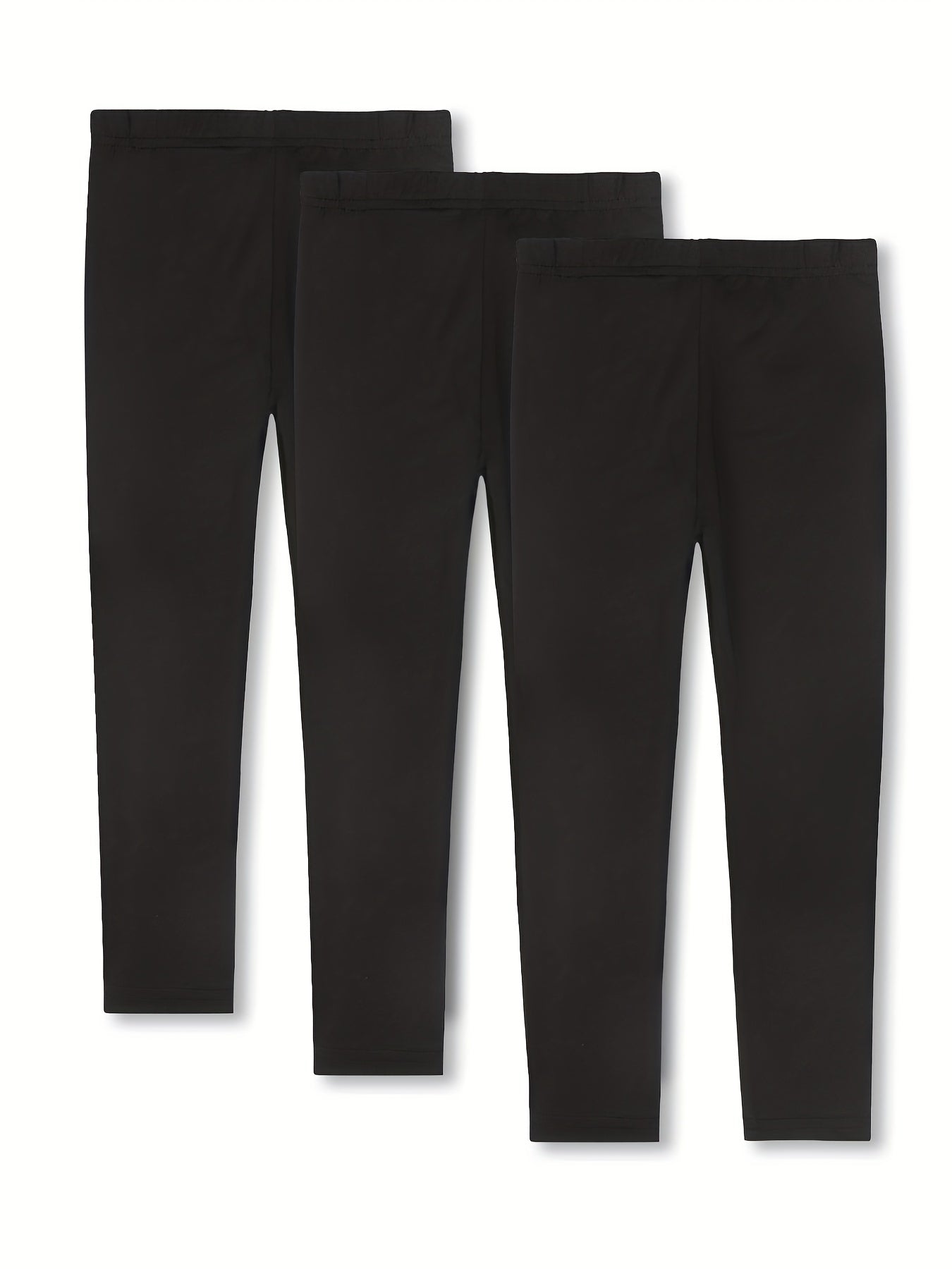 3pcs Girls' Thin Tight Leggings For Outerwear Slim Fit Long Pants