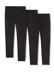 3pcs Girls' Thin Tight Leggings For Outerwear Slim Fit Long Pants
