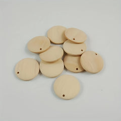 20pcs 30MM Wood Chip Keychain Round Wood Chip Ornament Earrings