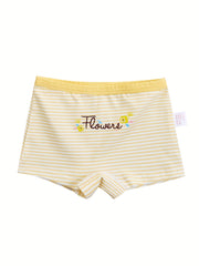4pcs Girls Boxer Briefs Bear Print 95 Cotton Underwear
