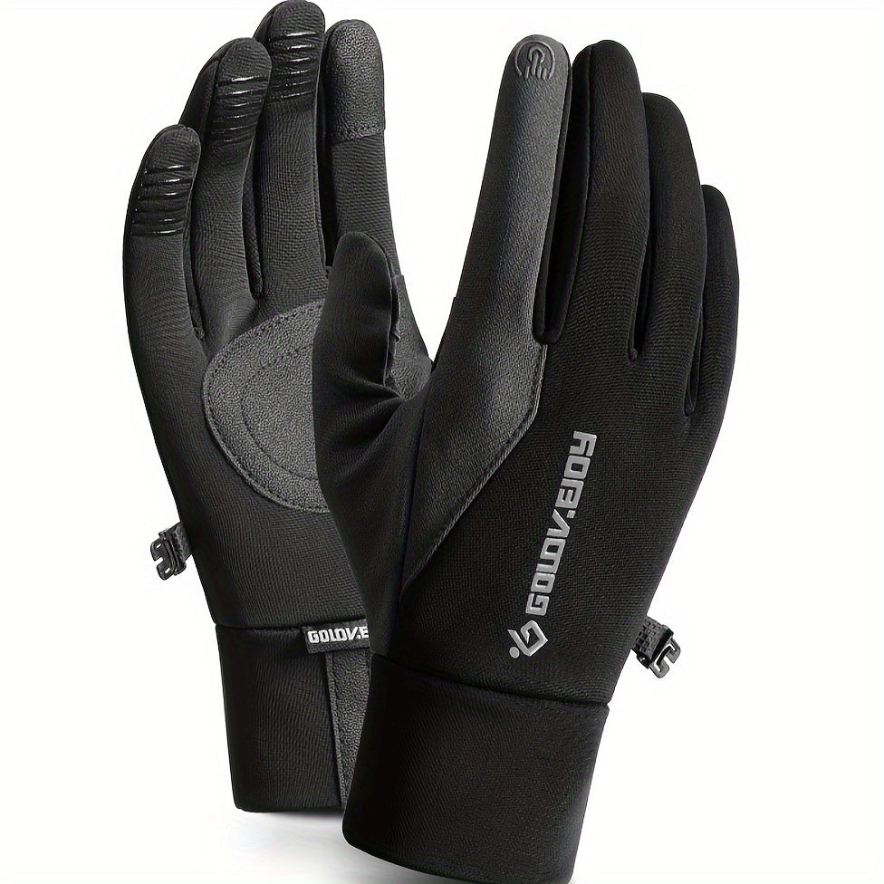 Men's Windproof Waterproof Cycling Gloves Fleece Lining Touch Screen Warm Gloves