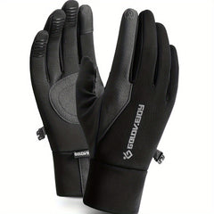 Men's Windproof Waterproof Cycling Gloves Fleece Lining Touch Screen Warm Gloves