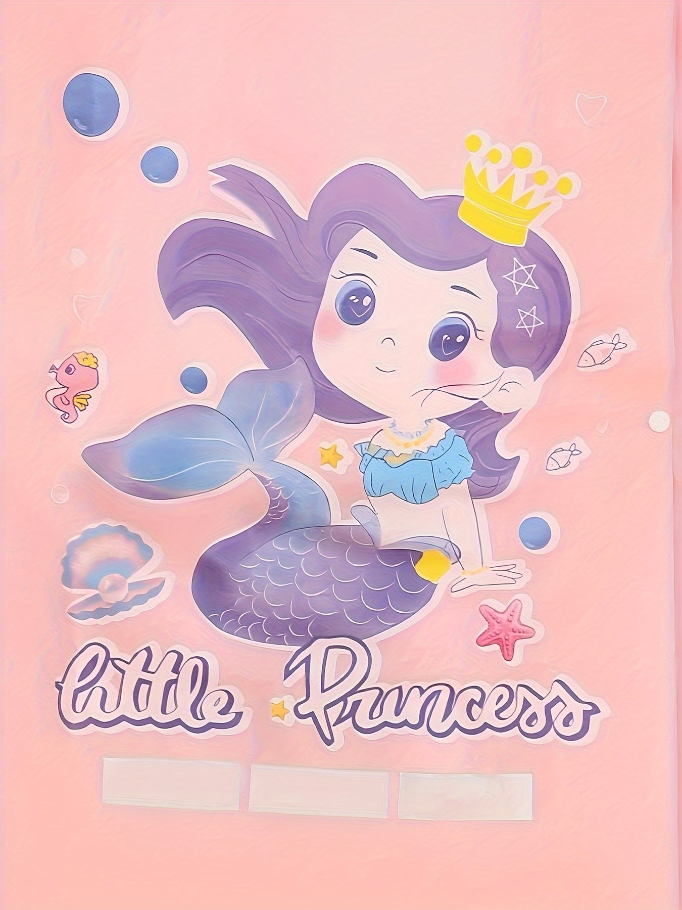 Mermaid Princess Poncho Raincoat For Kids
