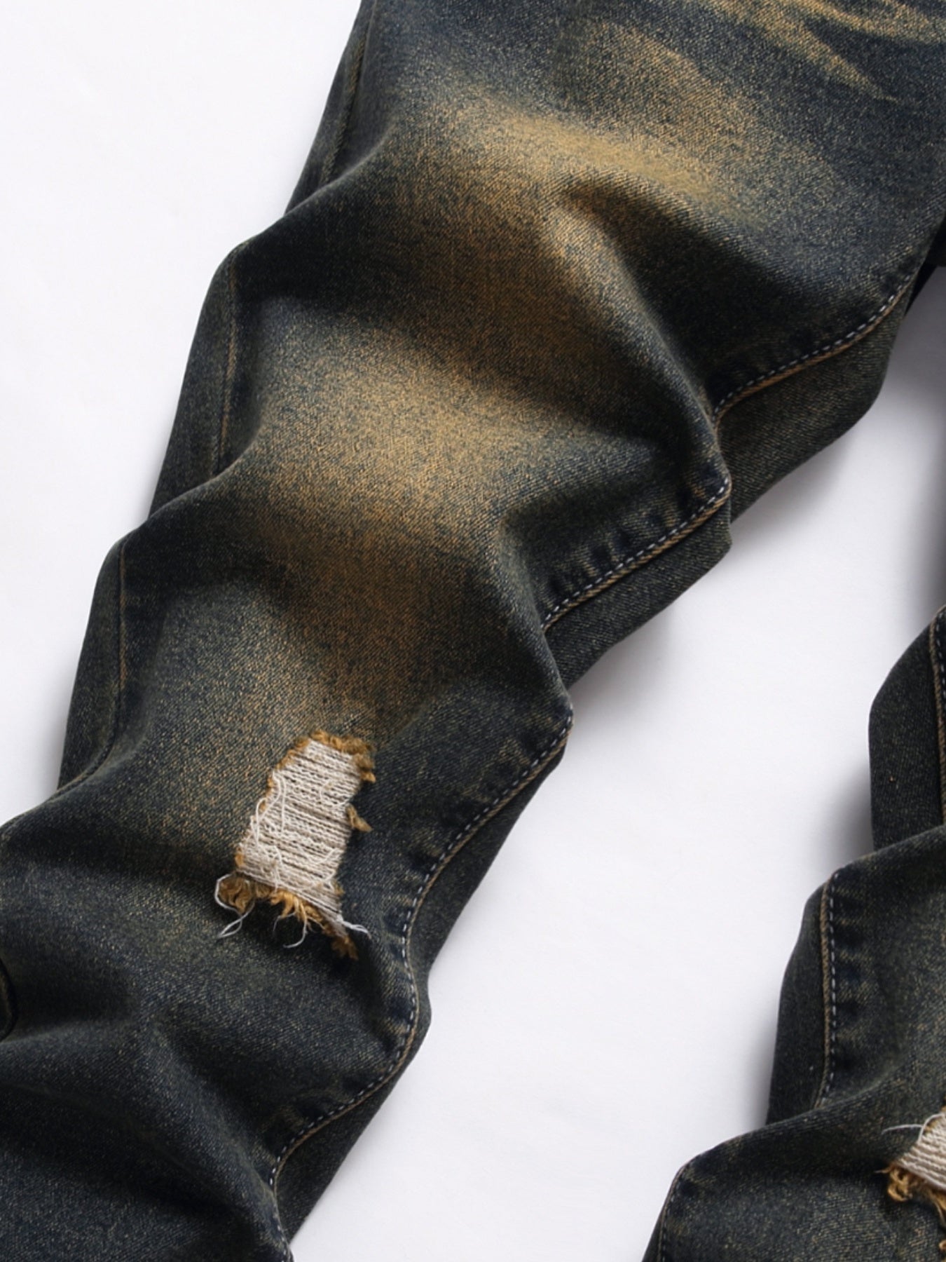 Boys Distressed Stretch Jeans Skinny Slim Fit Washed Denim Pants