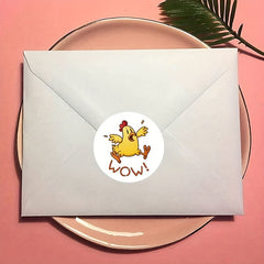 500 Pcs Rooster Funny Gift Wrapping Stickers Wedding Decorative Envelope Sealing