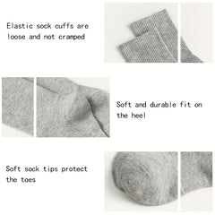 6 Pairs Cotton Socks Men Women Grey