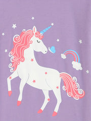 Unicorn Print Pajamas Set for Girls