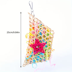Colorful Parrot Bird Toys Bamboo Woven Paper Hanging Toys