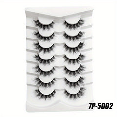 7 Pairs Fluffy Faux Mink False Eyelashes Soft Natural Wispy Daily Wear