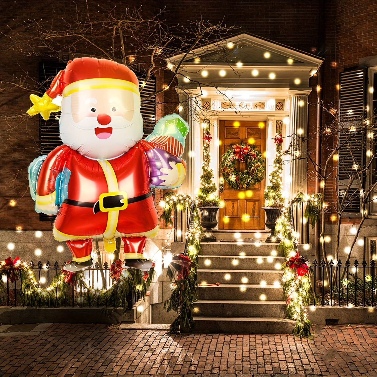 Christmas Santa Claus Balloon Set - Holiday Decoration for Indoor/Outdoor Party