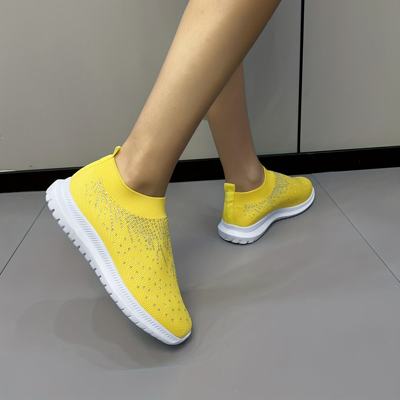 Women's Rhinestone Decor Sneakers Lightweight Outdoor Shoes