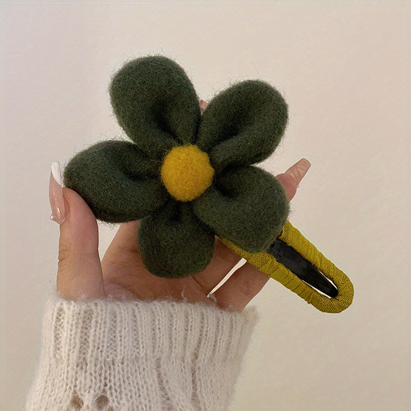 Plush Flowers Hairpin Hairpin Clip For Women Wedding Hair Clip