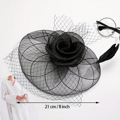 Mesh Flower Fascinator Head Piece with Clip