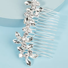 Rhinestone Bride Wedding Hair Comb Silver Bridal Hair Piece Crystal