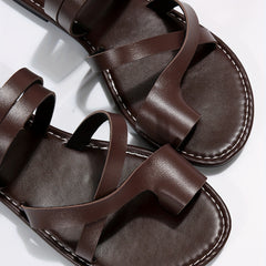 Women's Cross Straps Flat Sandals Slip On Open Toe Non Slip Slides Shoes