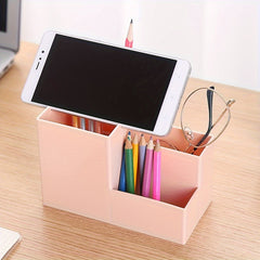 Pen Holder Desk Box Mobile Phone Stationery Storage Ideal Decorative Gift