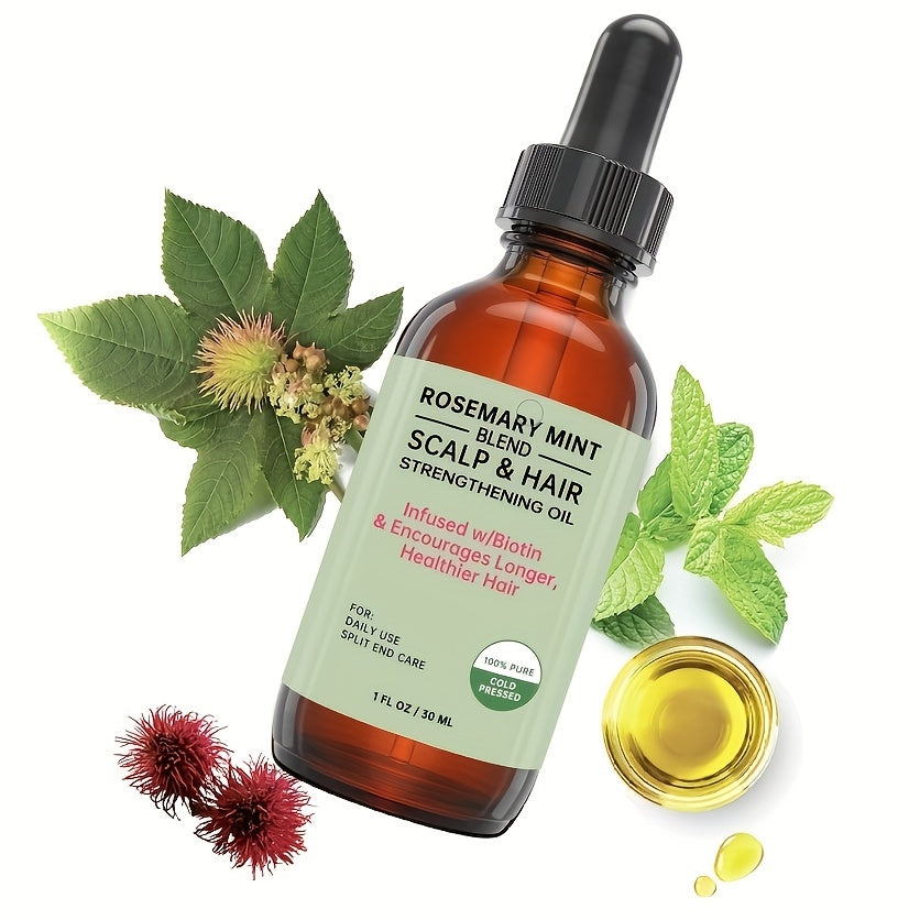 Rosemary Mint Scalp & Hair Strengthening Biotin & Essential Oils Hair Care 1 oz