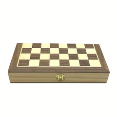 Wooden Chess and Checkers Set for Outdoor Fun