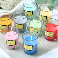 Windproof Glass Cup Plant Wax Scented Candle Indoor Hotel Fragrance