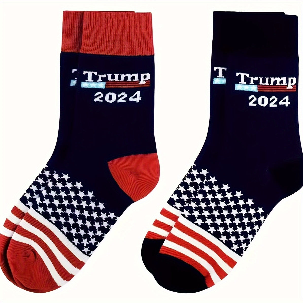 2 Pairs Striped Crew Socks for Men