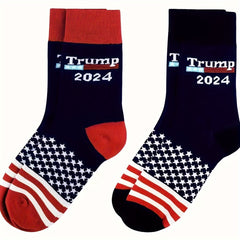 2 Pairs Striped Crew Socks for Men