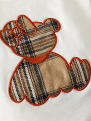 Baby Bear Graphic Long-sleeved Shirt & Plaid Pants Set